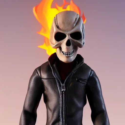 Image similar to Ghost rider clay figure 4k detail