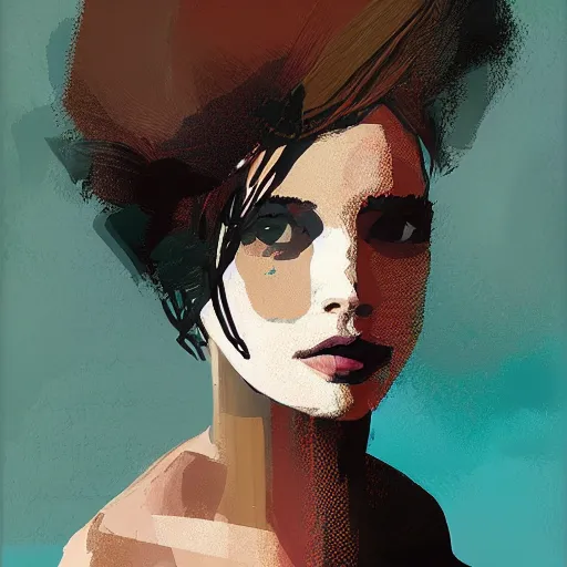 Image similar to portrait of a beautiful woman by sparth