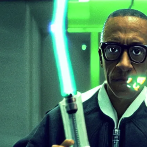 Image similar to gustavo fring with a lightsaber