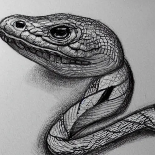 Image similar to snake wearing a christmas jumper pencil sketch highly detailed, smooth, sharp focus