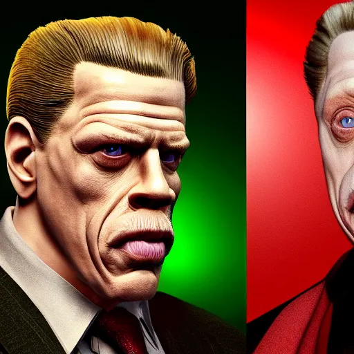 Image similar to the lovechild of john cena ron perlman steve buscemi and christopher walken, realistic, hyperrealistic, 8 k resolution, hd quality, very detailed, highly detailed, intricate details, real life, real world, trending on artstation, 7 0 s photo