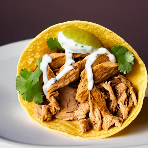 Prompt: delicious half - eaten chicken taco, 8 k, mega high quality, professional food photography, award winning photo, foodporn