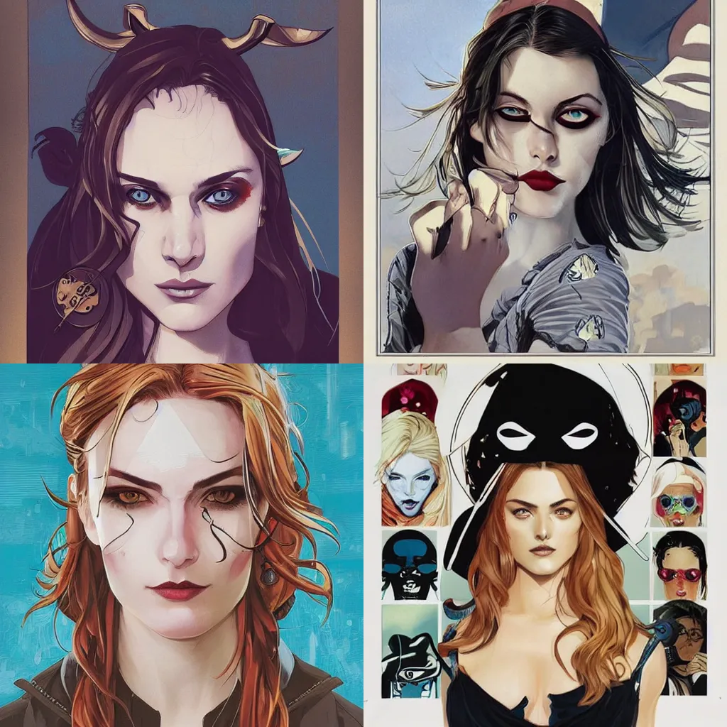 Image similar to Joshua Middleton comic art, pretty female Phoebe Tonkin, pirate, eye patch over one eye, evil smile, symmetrical face, symmetrical eyes, pirate clothing, long wavy blonde hair, full body:: sunny weather::