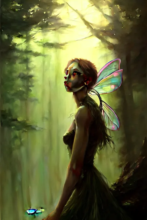 Image similar to cinematic shot of an epic portrait of a fairy dressed in military clothes, shiny skin, beautiful eyes, beautiful, small details, night setting, realistic poster with volumetric light from craig mallism, artgerm, jeremy lipkin and michael garmash, unreal engine, radiant light, detailed and complex environment, digital art, trends at art station, a masterpiece