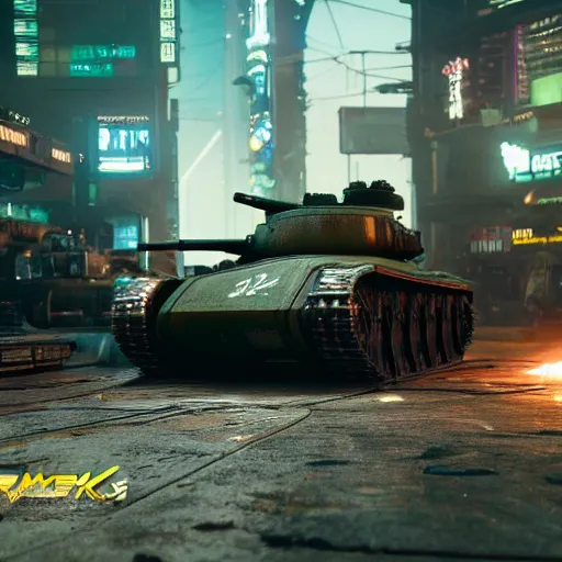 Image similar to maus tank in cyberpunk 2077