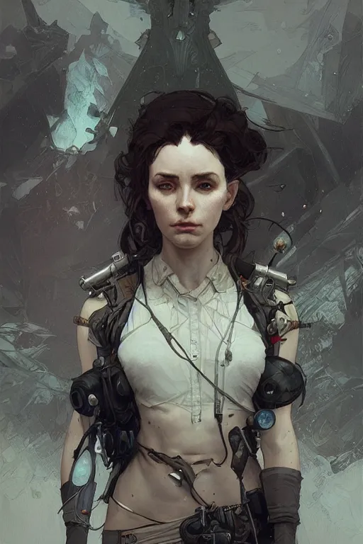 Prompt: A full portrait of a beautiful post apocalyptic offworld researcher, intricate, elegant, highly detailed, digital painting, artstation, concept art, smooth, sharp focus, illustration, art by Krenz Cushart and Artem Demura and alphonse mucha