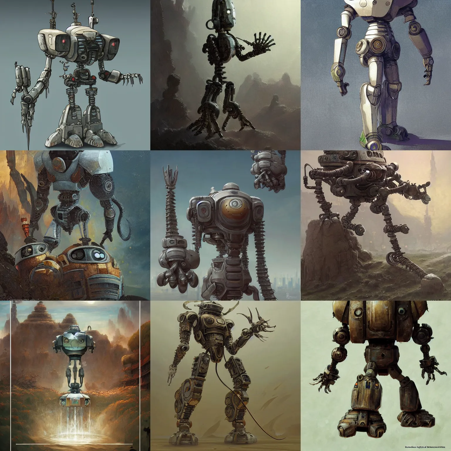 ancient robot, in the style of hayao miyazaki, highly | Stable ...