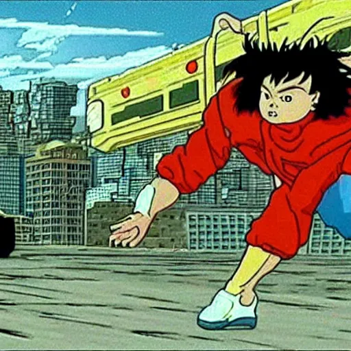 Prompt: a scene from Akira (1988)