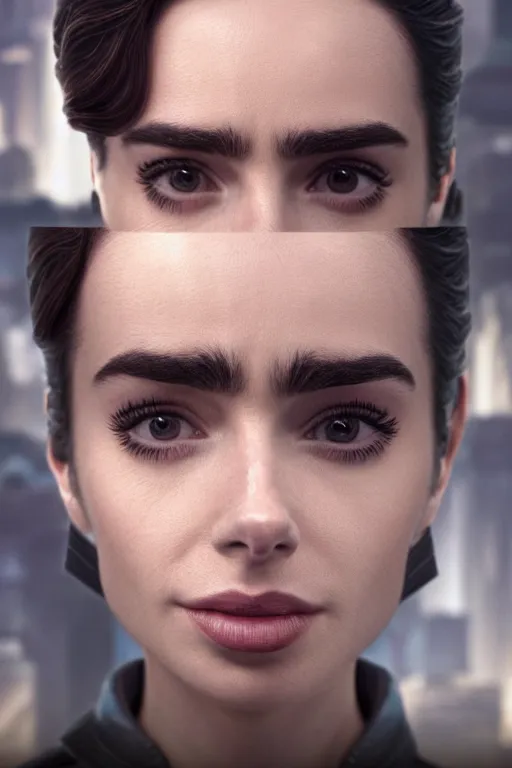 Prompt: a fancy close up of Man of Steel cast as Lily Collins by Greg Rutkowski, Sung Choi, Mitchell Mohrhauser, Maciej Kuciara, Johnson Ting, Maxim Verehin, Peter Konig, 8k photorealistic, cinematic lighting, HD, high details, dramatic, trending on artstation, full body shot