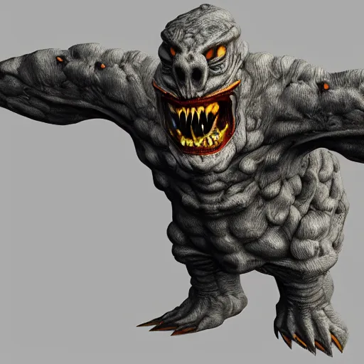 Prompt: monster demon, 3 d rendered