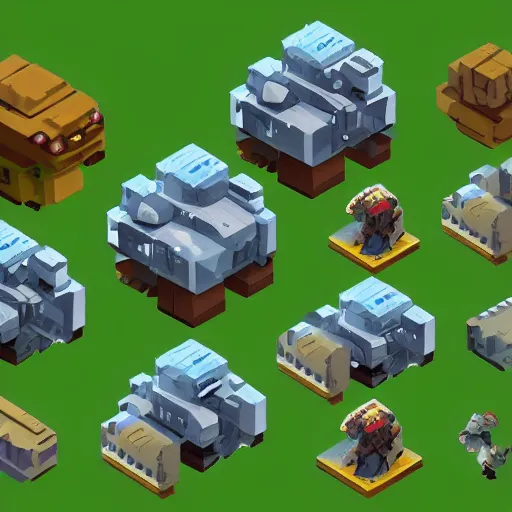 Prompt: an isometric tardigrade, game art, voxels