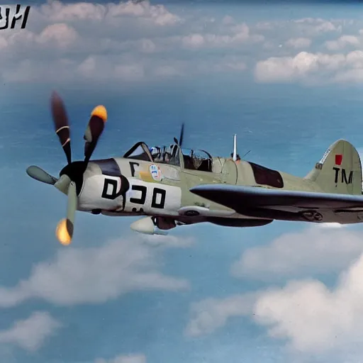 Prompt: an epic dogfight between a f 4 f - 4 wildcat and a mitsubischi a 6 m 2 b - 2 1 zero, full colour, 8 k