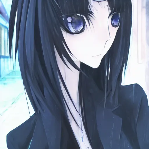 1 7 - year - old anime goth girl, black hair, long bob | Stable Diffusion |  OpenArt