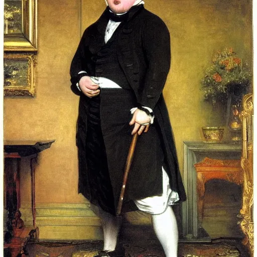 Image similar to chris farley as an 1 8 th century nobleman, painted by john everett millais