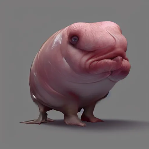 Image similar to blob fish wearing suit, artstation, 4k