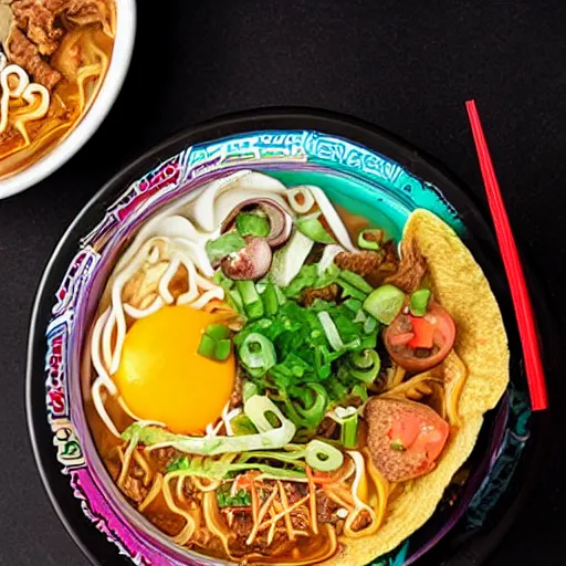 Image similar to taco ramen