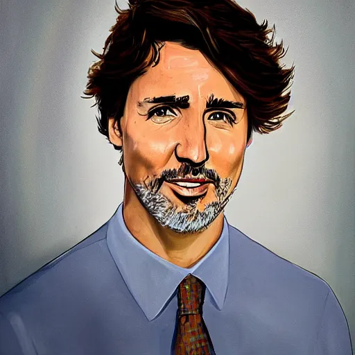 Image similar to portrait of justin trudeau by greg ruthkowski