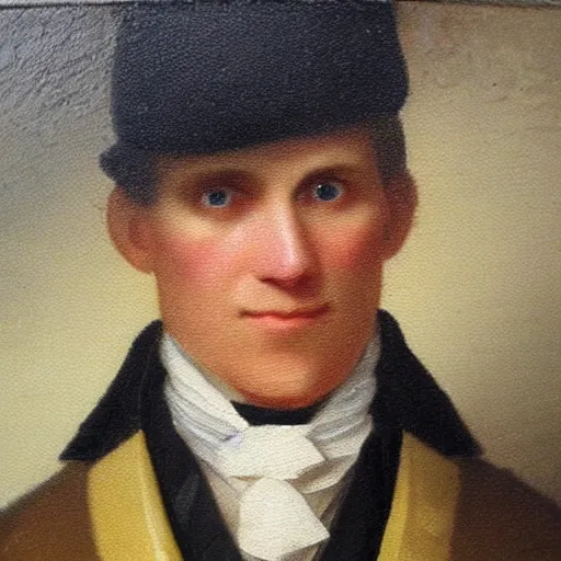 Image similar to An early 1800s oil painting of Jerma985 in the early 1800s, grainy, realistic, very realistic, hyperrealistic, highly detailed, very detailed, extremely detailed, very neat, very epic, very cool, detailed, trending on artstation