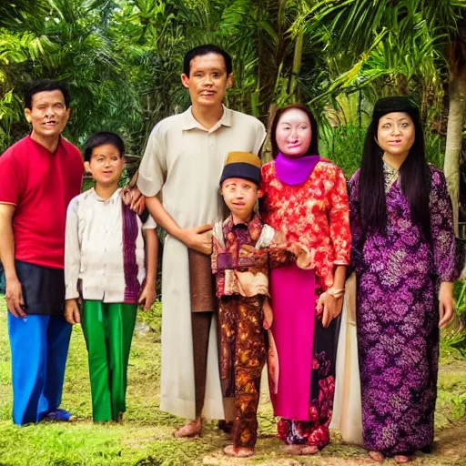 Prompt: an indonesian family portrait, flickr, high resolution, 4 k hd