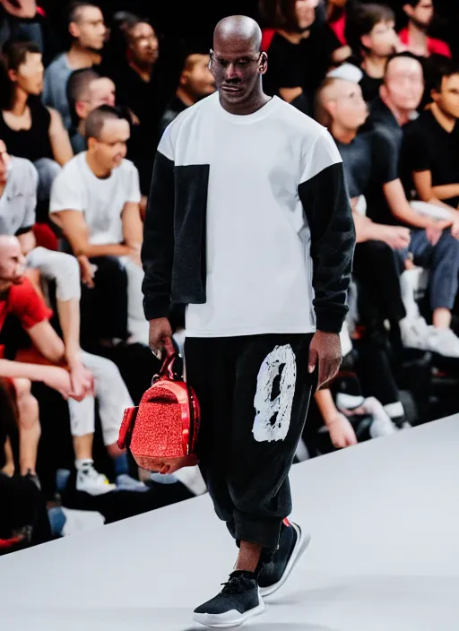 Image similar to hyperrealistic and heavy detailed air jordan runway show of homer simpson, leica sl 2 5 0 mm, vivid color, high quality, high textured, real life