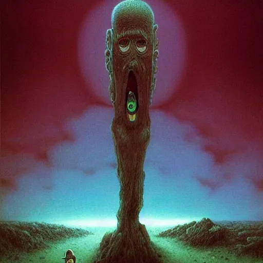 Prompt: rick and morty made by zdzislaw beksinski