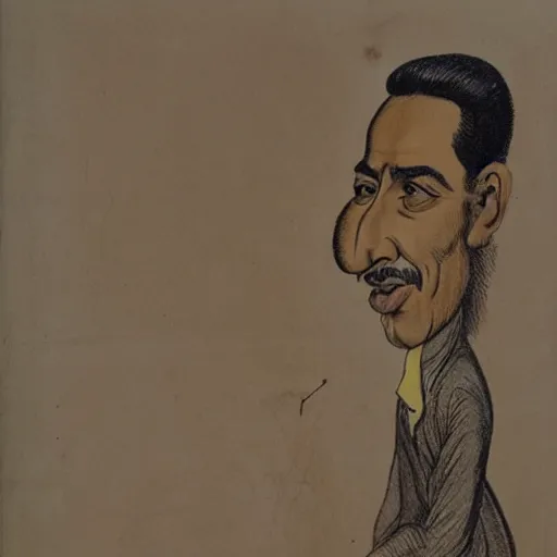 Image similar to A caricature of an indian man with big ears