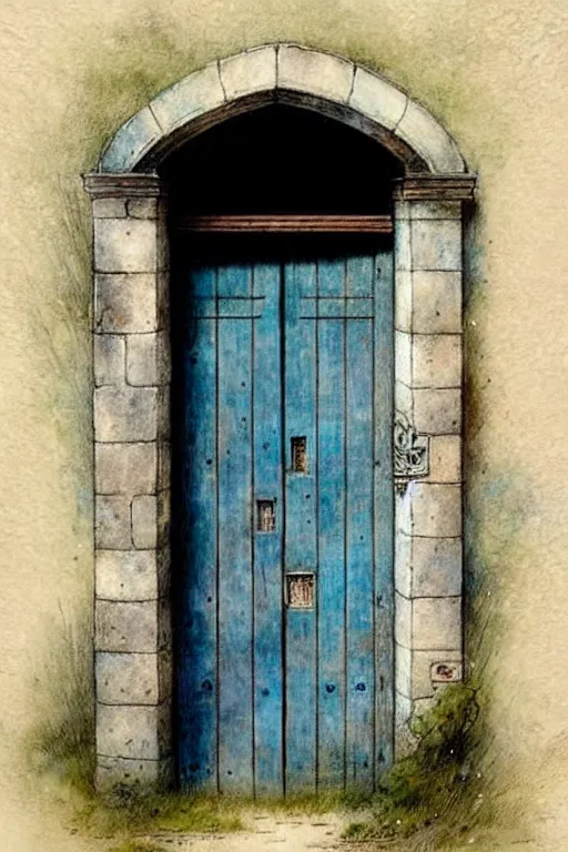 Image similar to ( ( ( ( ( old blue door of a castle. muted colors. ) ) ) ) ) by jean - baptiste monge!!!!!!!!!!!!!!!!!!!!!!!!!!! high resolution