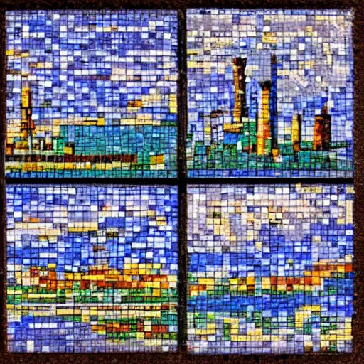 Image similar to grangemouth in tiny mosaic tiles by erin hanson