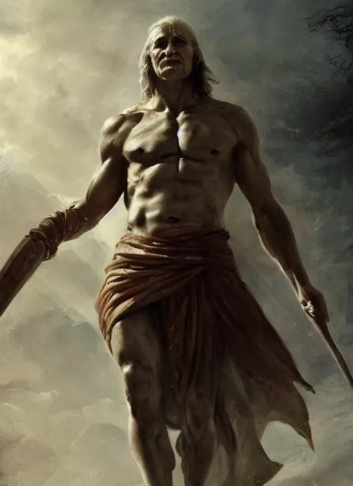 Prompt: vladimir putin as a magnificent beautiful greek god, movie 3 0 0 by greg rutkowski