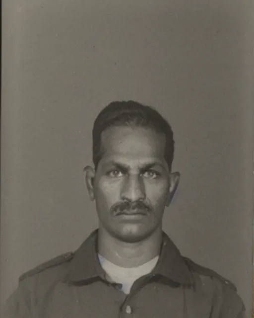 Prompt: a police mugshot of carlton shanahan in india