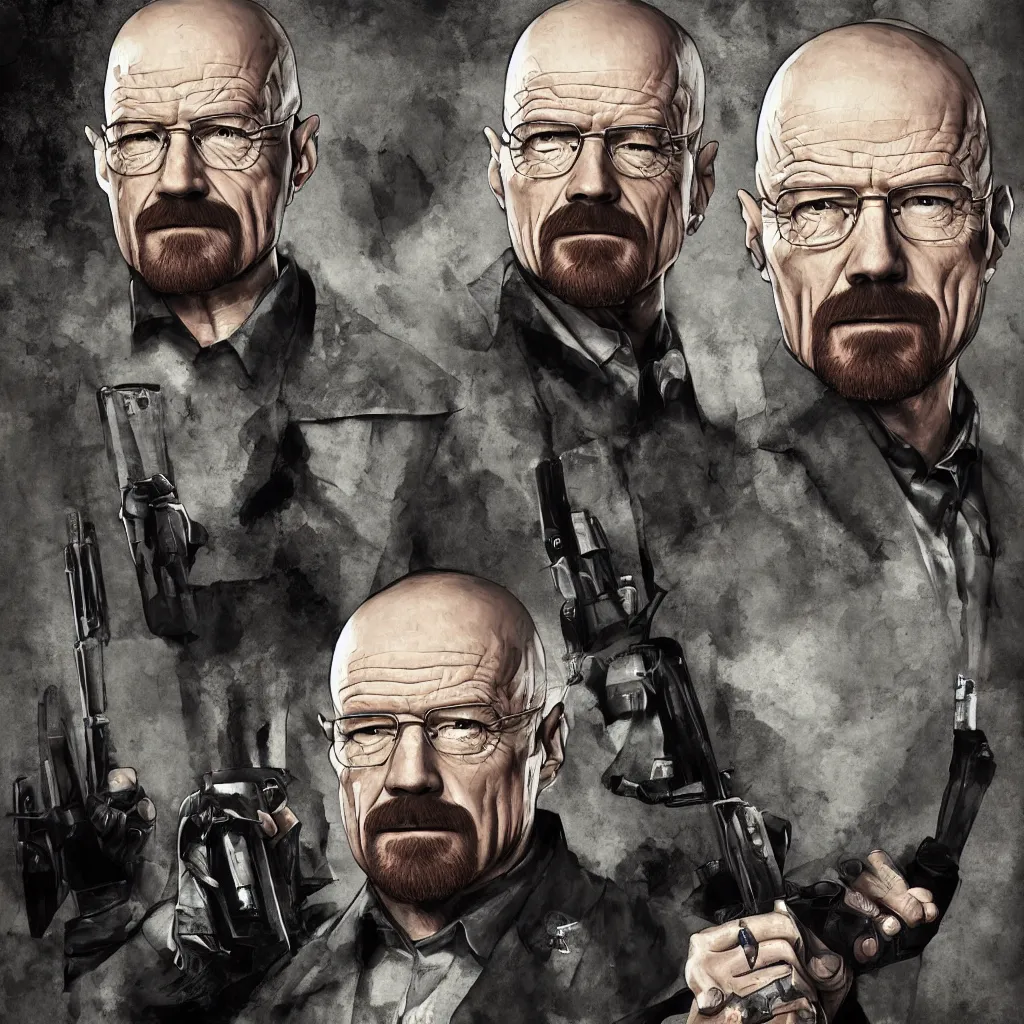 Prompt: walter white as a valorant agent, video game, digital art