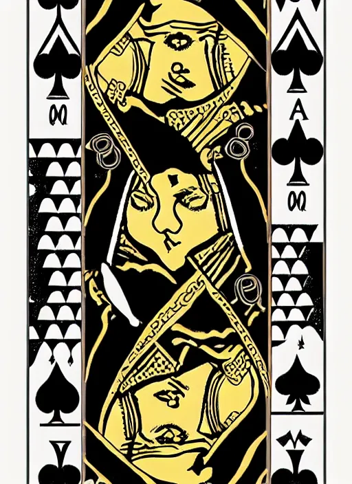 Image similar to queen of spades playing card in the style of marvel