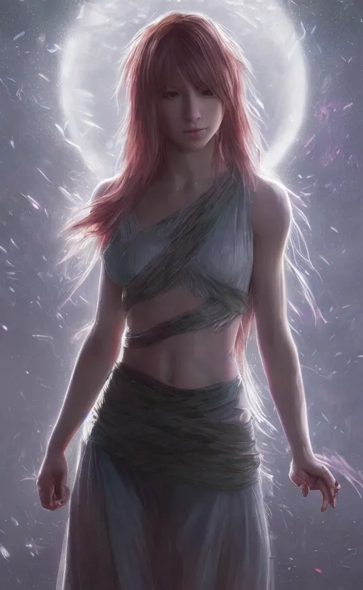 Image similar to a girl from final fantasy live action, paramore, evocative, mystical night, very very very very detailed, award winning, masterpiece digital painting by greg rutkowski, alex grey, artstation, 4 k wallpaper