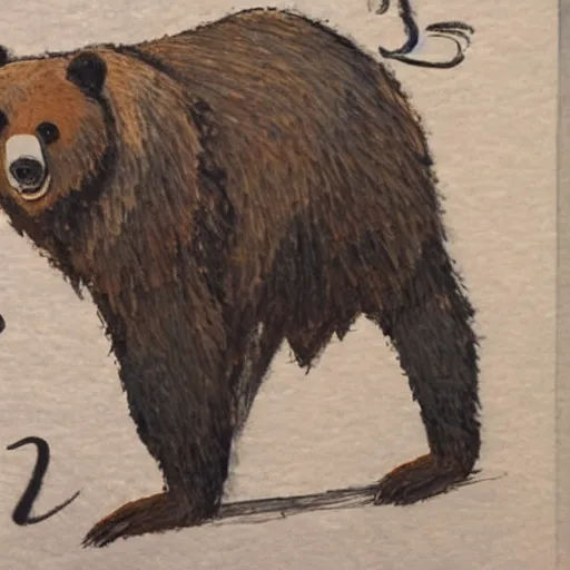 Image similar to a bear wearing jean shorts