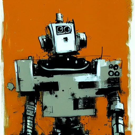 Prompt: robot by ashley wood