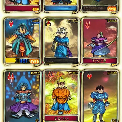 Image similar to A concept art showing a card game designed by Akira toriyama . This is a card game concept art , card , tabletop, design, card , Pinterest