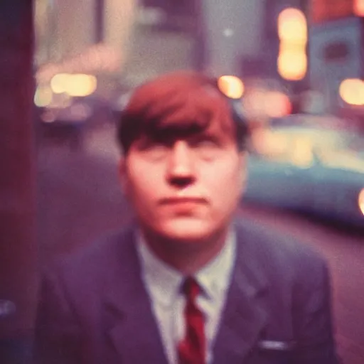 Prompt: analog medium format bokeh portrait in new york, 1 9 6 0 s, photographed on expired film, detailed photograph