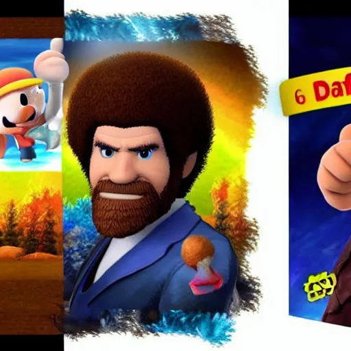 Image similar to Bob Ross character reveal for Super Smash bros ultimate