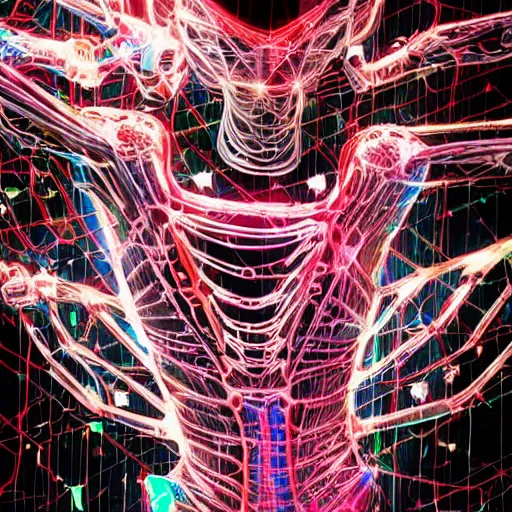 Image similar to love, diverse neural cybersuits, from behind, connection rituals, wide wide angle, vivid, elaborate, highly detailed, beautiful lighting