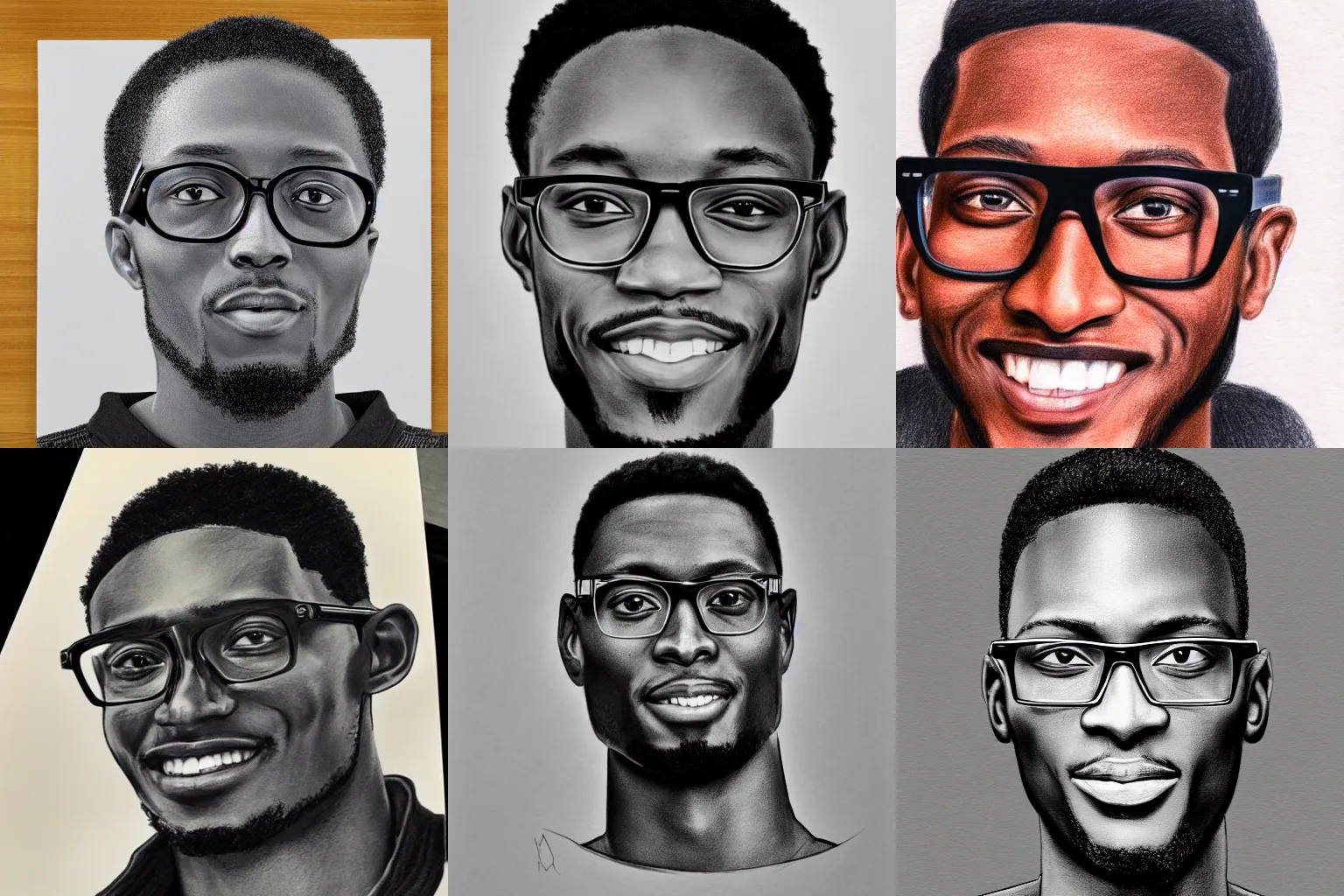 Prompt: pencil drawing of MKBHD, wears glasses, 4k