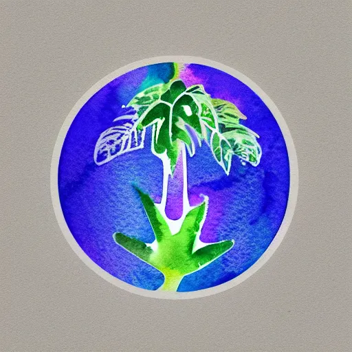 Image similar to watercolor nature logo on white background