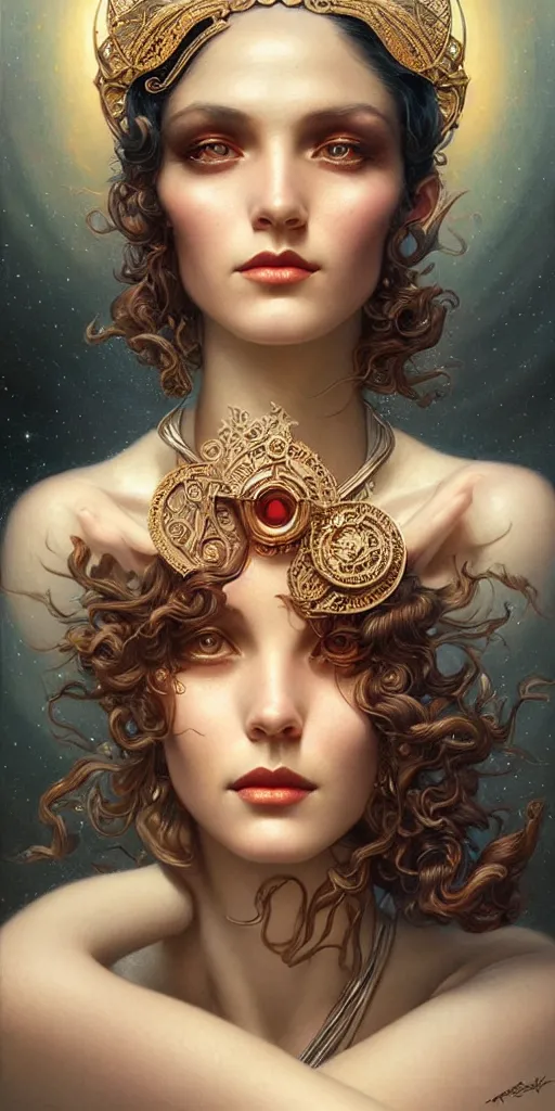 Image similar to a beautiful hyperrealistic portrait pose of a stunning Art Deco model in a sunbeam, intricate, elegant, highly detailed, smooth, sharp focus, award-winning, masterpiece, in the style of Tom Bagshaw, Cedric Peyravernay, Peter Mohrbacher