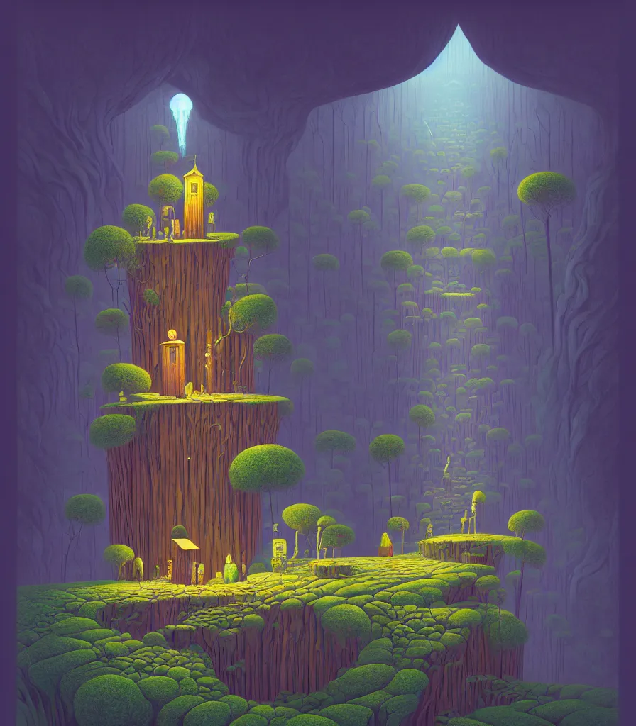 Prompt: ancient beings, by gediminas pranckevicius, dark shadows, woodblock, complementary - colors, tremella - mesenterica, poster, polished, discovering enlightenment, by james gilleard