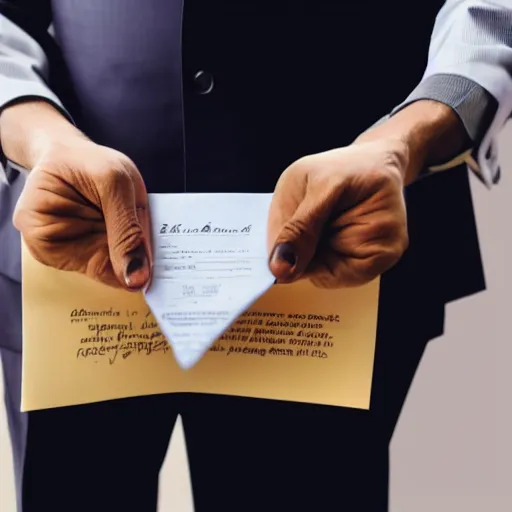 Image similar to photo of a politician receiving brown corruption envelope in a realistic photo style