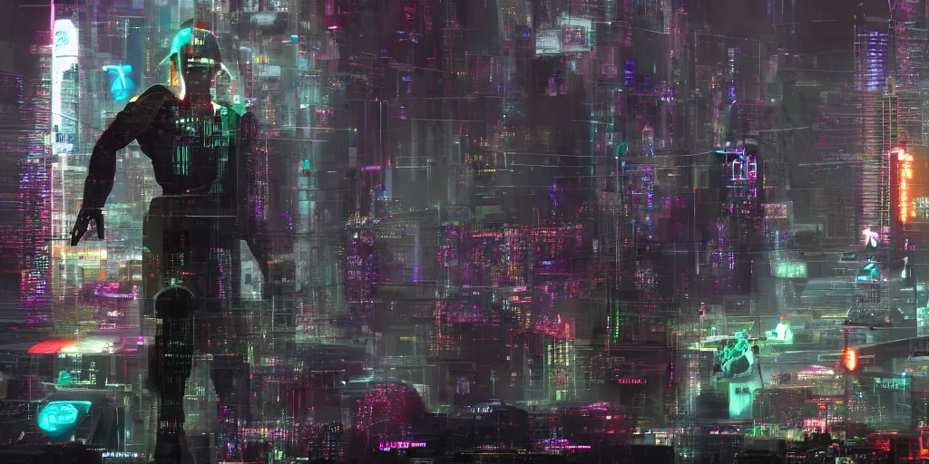 Prompt: god as an cyberpunk futuristic giantic machine