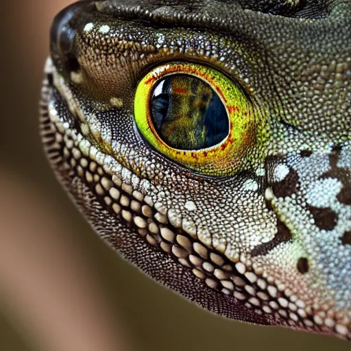 Image similar to a gecko looking into the camera, photorealistic, artstation, cinematic lighting 4k