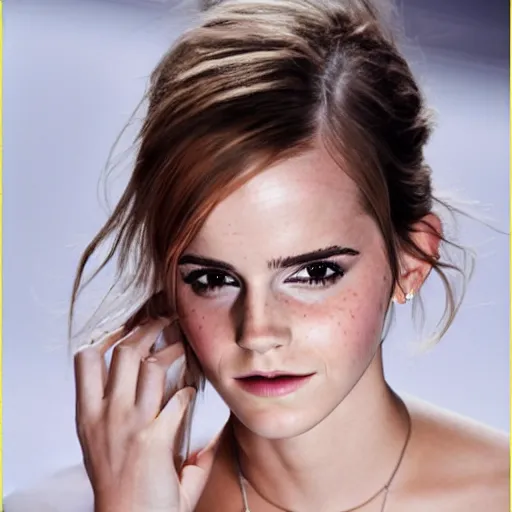 Prompt: emma watson modeling for victoria's secret, looking at the camera