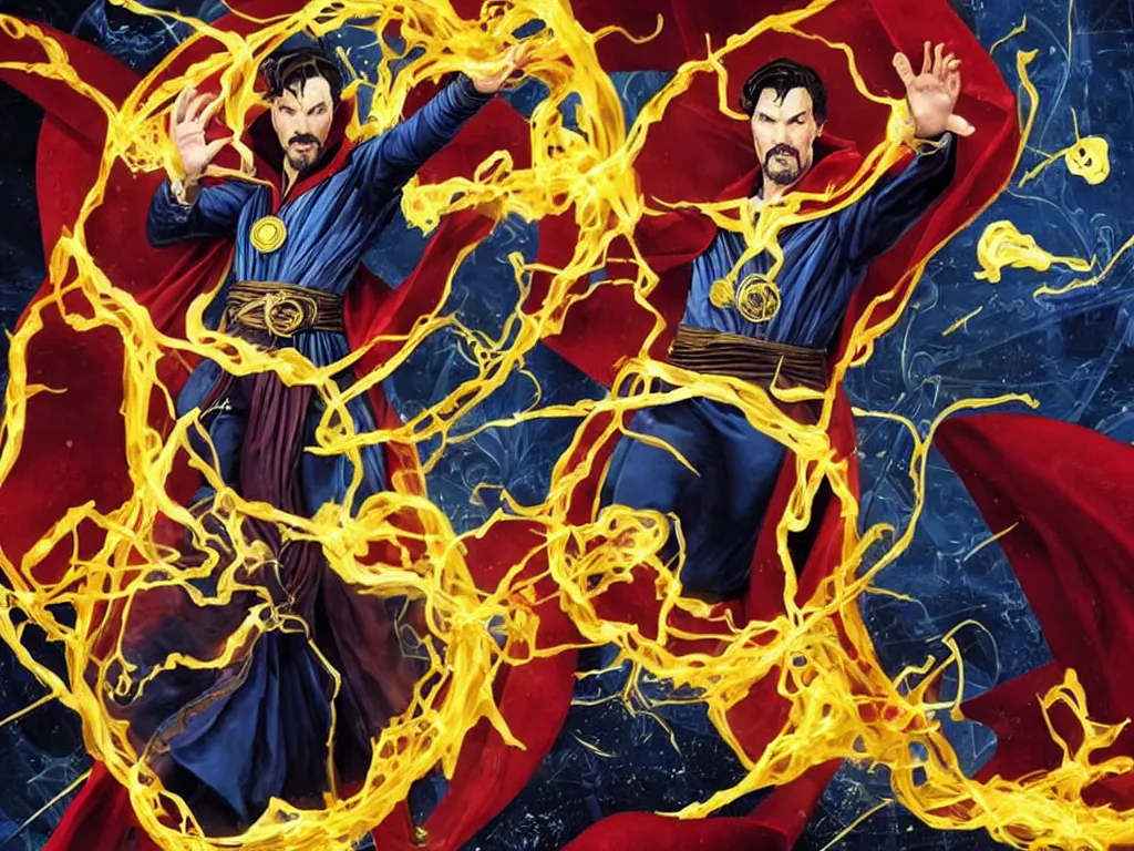 Prompt: Doctor Strange in the Multiverse of Cheese whiz