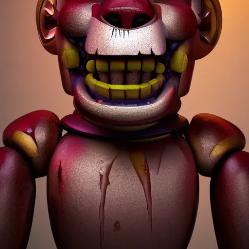 Image similar to horror animatronic from fnaf, by wlop, 8 k, super detailed, octane render, vfx, super realistic, unreal engine 5