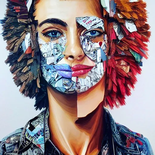 Prompt: a beautiful portrait sculpture designed by Sandra Chevrier